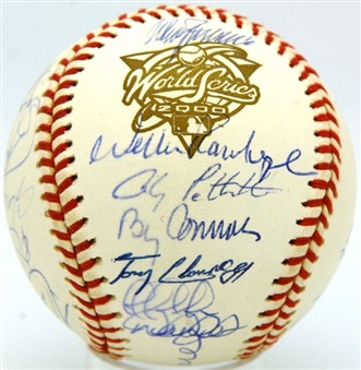 2000 New York Yankees World Champions Team Signed Baseball (27 signatures with Jeter) (Steiner)